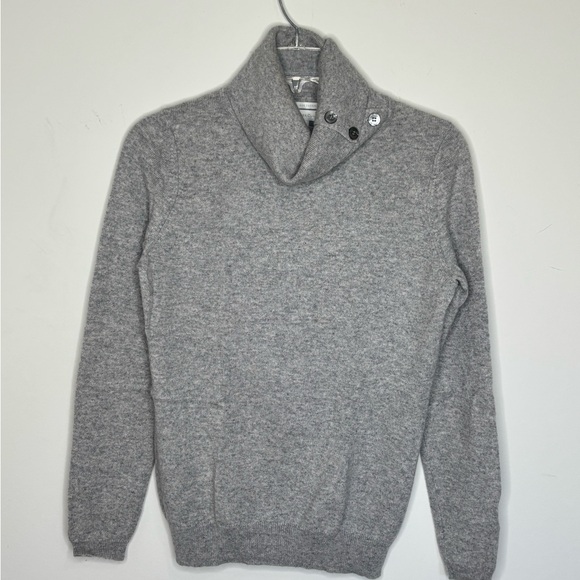 Charter Club 2 Ply 100% Cashmere Sweater Heather Gray Turtleneck Classic Small - Picture 1 of 6